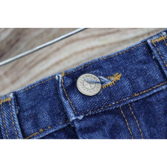 VINTAGE Vivaldi Womens Size 8 Pleated Mid Rise Midi Jean Skirt Blue - Picture 4 of 6